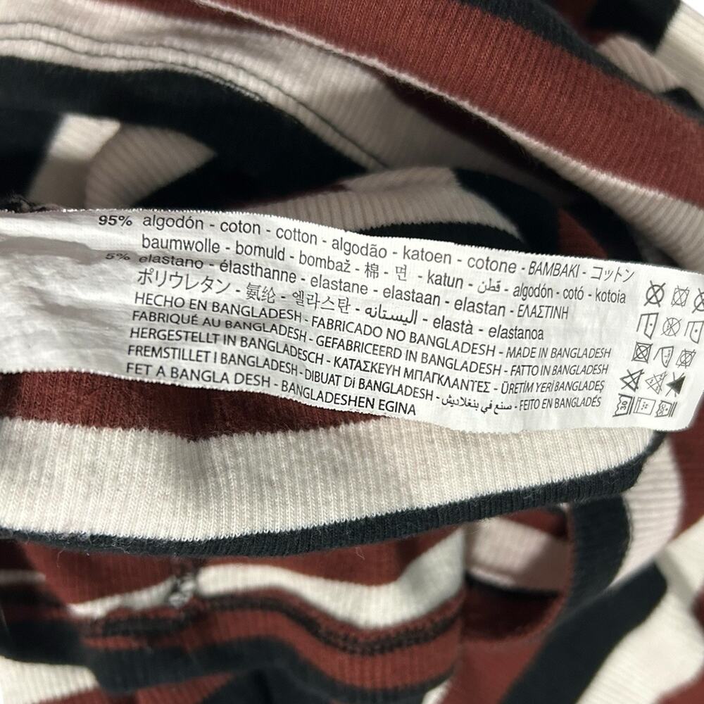 Zara Womens Sz S Red Black White Striped tee shirt Dress retro classic comfort - Picture 6 of 6